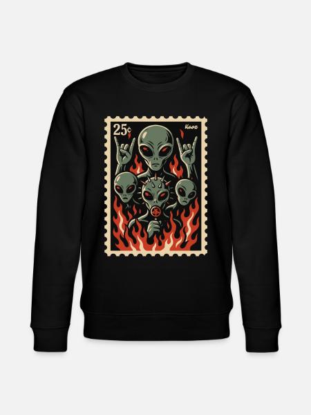 Aliens with mask and fire - Stanley/Stella CHANGER Unisex Organic Sweatshirt - black