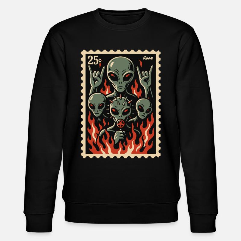 Aliens with mask and fire - Stanley/Stella CHANGER Unisex Organic Sweatshirt - black