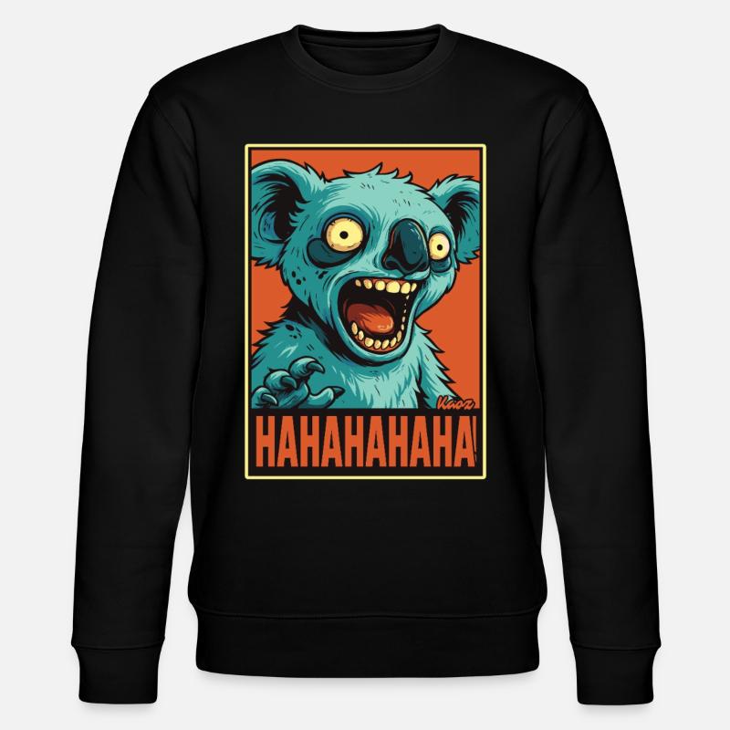 Screaming Laughing Comic Koala - Stanley/Stella CHANGER Unisex Organic Sweatshirt - black