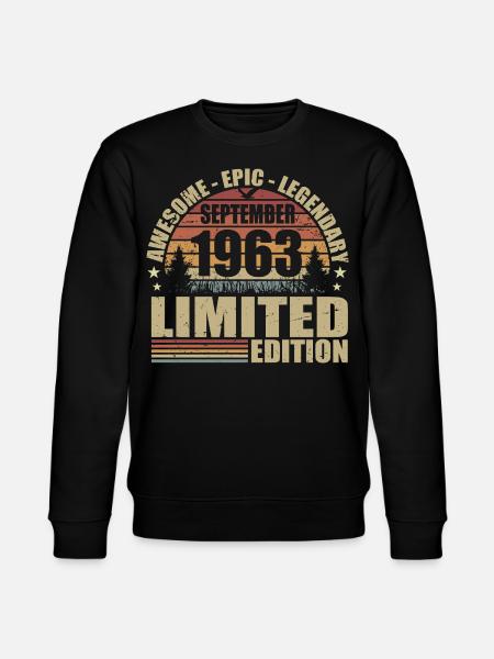 1963 September 1963 Jubilæum September 1963 - Stanley/Stella økologisk unisex-sweatshirt CHANGER  - sort