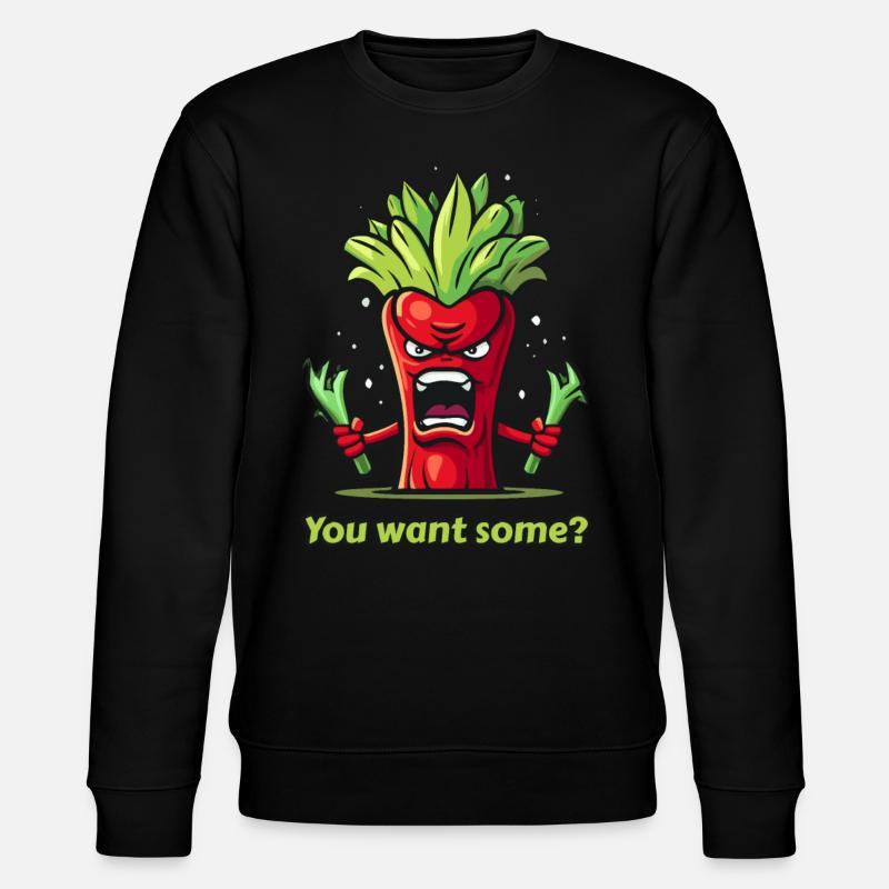 Wütendes rotes Gemüse - Stanley/Stella Unisex Bio-Sweatshirt CHANGER  - Schwarz