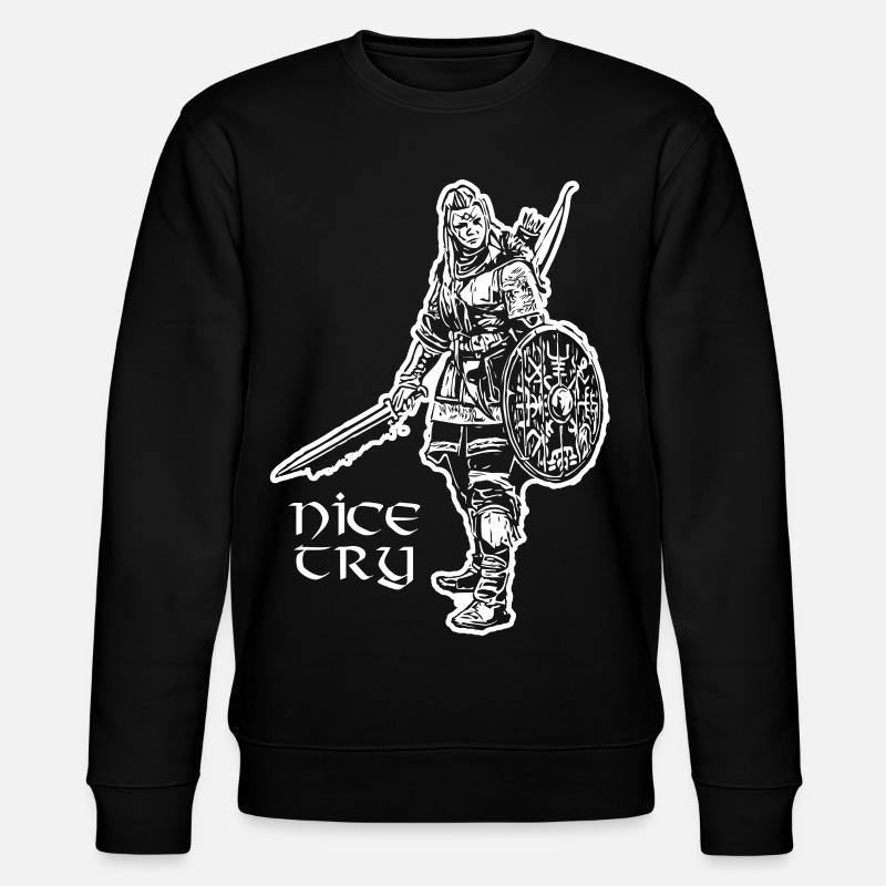 Nice Try Valkyrie - Stanley/Stella CHANGER Unisex Organic Sweatshirt - black