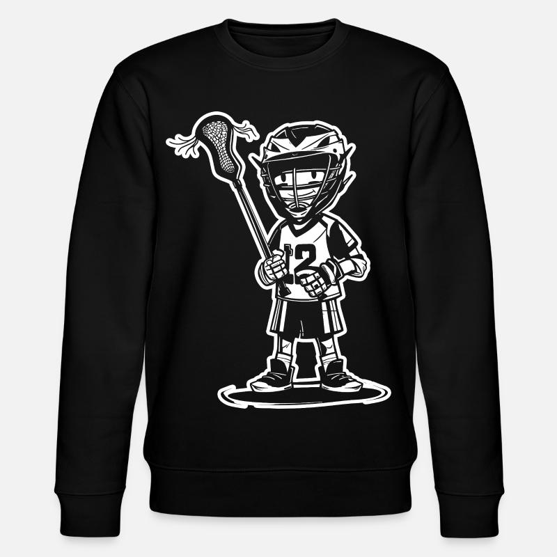 Lacrosse Boy Cartoon Style - Stanley/Stella CHANGER Unisex Organic Sweatshirt - black