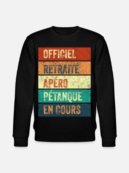 Retraite Apéro Pétanque - Sweat bio CHANGER Stanley/Stella Unisexe - noir