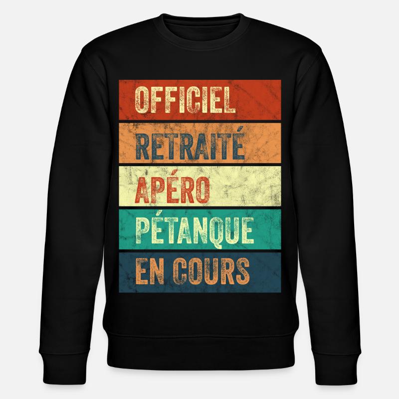 Retraite Apéro Pétanque - Sweat bio CHANGER Stanley/Stella Unisexe - noir