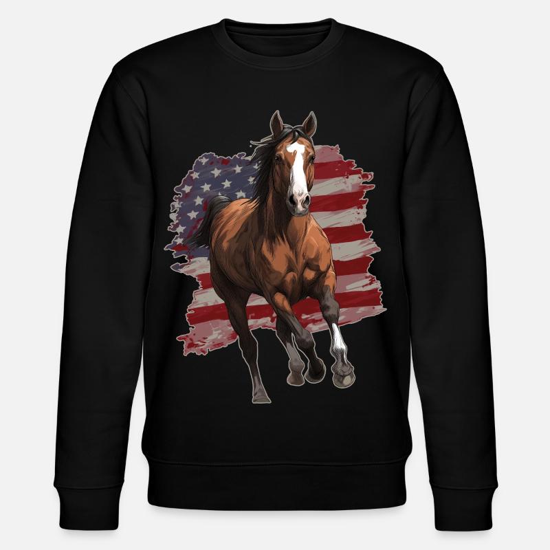 Drapeau des États-Unis de cheval - Sweat bio CHANGER Stanley/Stella Unisexe - noir