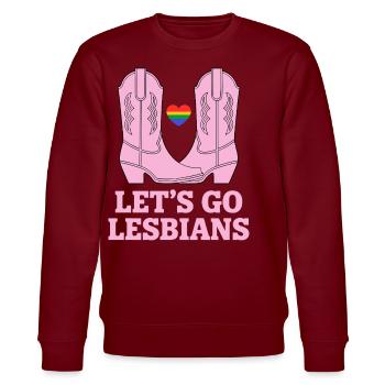 Let’s Go Lesbiennes Lesbienne - Sweat bio CHANGER Stanley/Stella Unisexe - bordeaux - Devant - Nik (191cm) & Marisol (170cm)