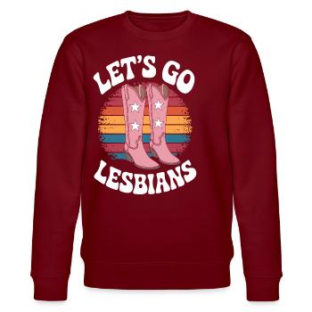 Let’s Go Lesbiennes Lesbienne - Sweat bio CHANGER Stanley/Stella Unisexe - bordeaux - Devant - Nik (191cm) & Marisol (170cm)