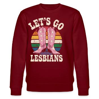 Let’s Go Lesbiennes Lesbienne - Sweat bio CHANGER Stanley/Stella Unisexe - bordeaux - Devant - Nik (191cm) & Marisol (170cm)