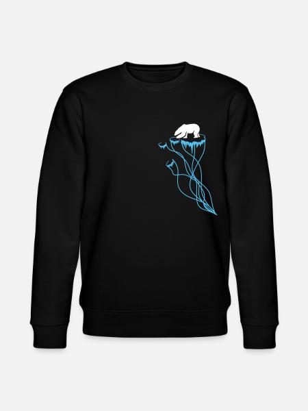 Eisbär Scholle Klimawandel - Stanley/Stella Unisex Bio-Sweatshirt CHANGER - Schwarz