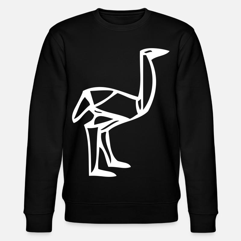 Vogel Strauss - Origami - Stanley/Stella Unisex Bio-Sweatshirt CHANGER  - Schwarz