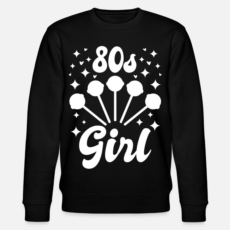 80er Jahre Mädchen - Stanley/Stella Unisex Bio-Sweatshirt CHANGER  - Schwarz