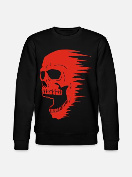 Red Skull and Speed - Stanley/Stella CHANGER Unisex Organic Sweatshirt - black