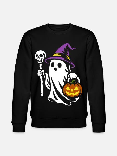 Ghost, Halloween Party Costume - Pumpkin - Stanley/Stella CHANGER Unisex Organic Sweatshirt - black