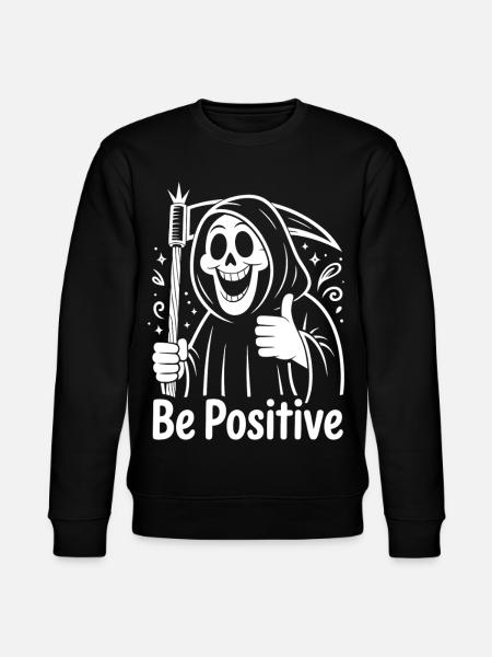 Be Positive Sensenmann Cartoon - Stanley/Stella Unisex Bio-Sweatshirt CHANGER  - Schwarz