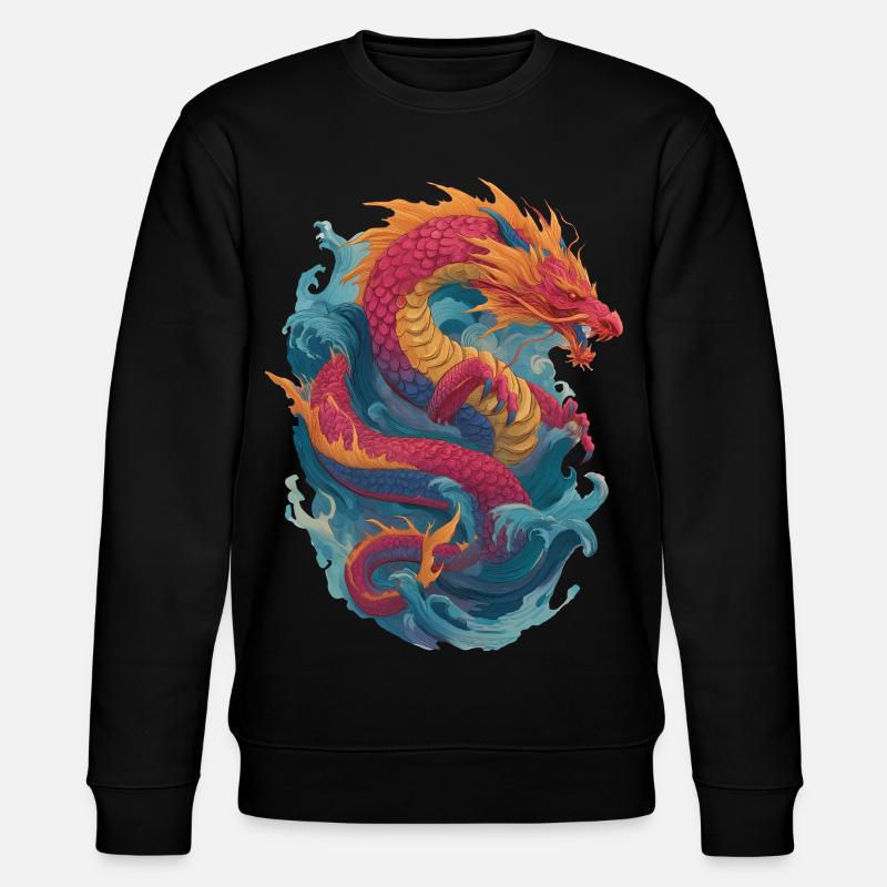 Drache - Stanley/Stella Unisex Bio-Sweatshirt CHANGER  - Schwarz