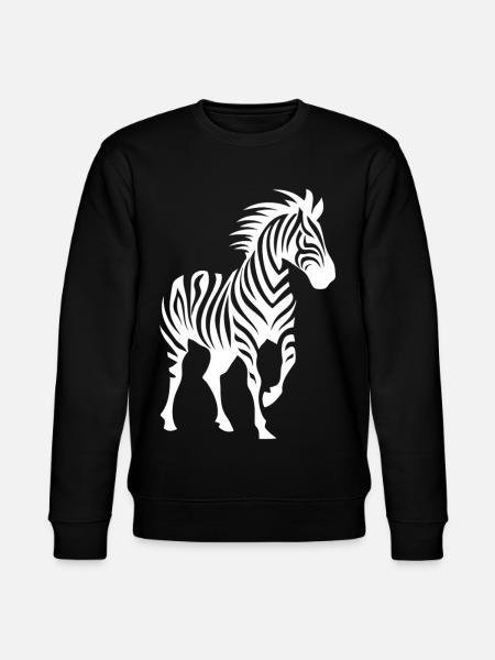 Zebra Silhouette Black & White - Stanley/Stella CHANGER Unisex Organic Sweatshirt - black