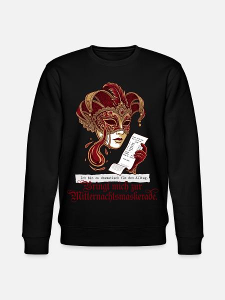 Dramatisches Mitternachtsmaskerade Design für Buch - Stanley/Stella Unisex Bio-Sweatshirt CHANGER  - Schwarz
