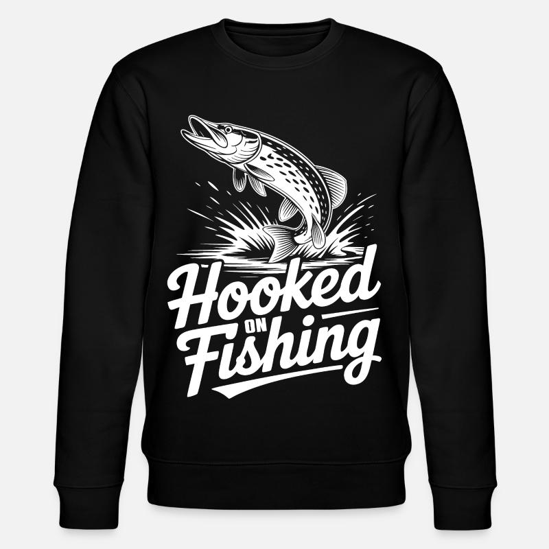 Hooked on Fishing - Stanley/Stella Unisex Bio-Sweatshirt CHANGER  - Schwarz