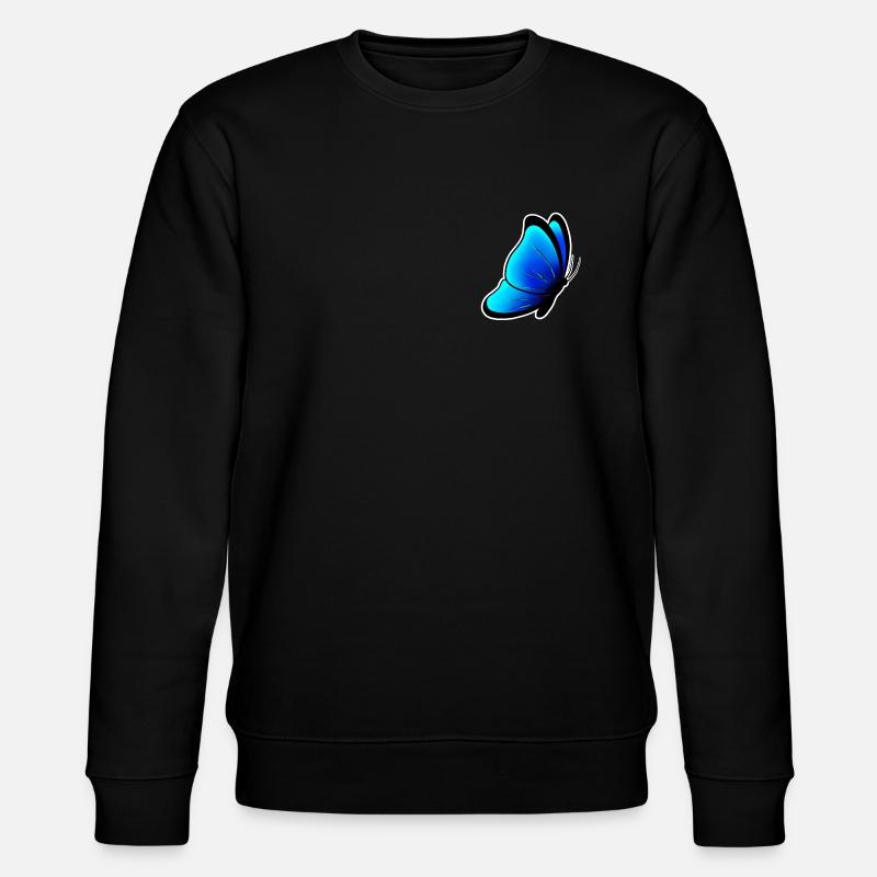 Blauer Schmetterling - Stanley/Stella Unisex Bio-Sweatshirt CHANGER  - Schwarz