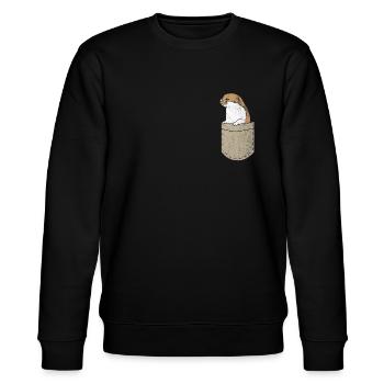 Süßer Otter Brusttasche Geschenk - Stanley/Stella Unisex Bio-Sweatshirt CHANGER  - Schwarz - Vorne - Nik (191cm) & Marisol (170cm)