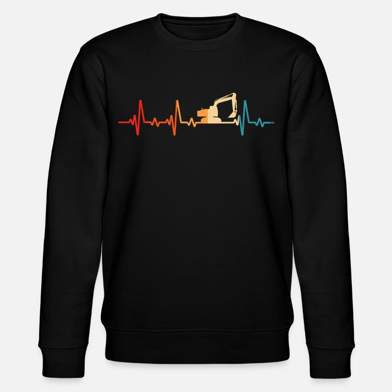 Retro Bagger Baggerfahrer Baustelle - Stanley/Stella Unisex Bio-Sweatshirt CHANGER - Schwarz
