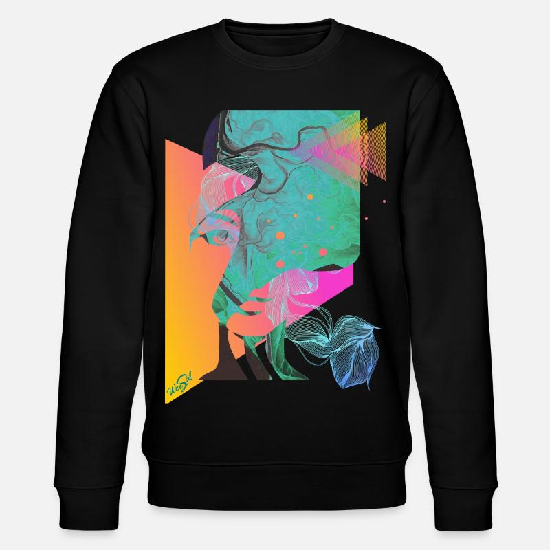 abstract face - Stanley/Stella CHANGER Unisex Organic Sweatshirt - black