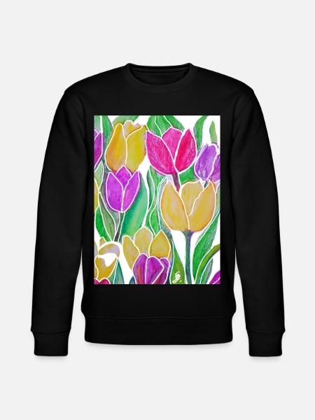 EG Blomster I Tulipaner I Blomster I Holland I Ferier - Stanley/Stella CHANGER økologisk unisex-sweatshirt - svart