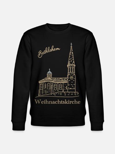 Weihnachtskirche Bethlehem Handzeichnung - Stanley/Stella Unisex Bio-Sweatshirt CHANGER - Schwarz