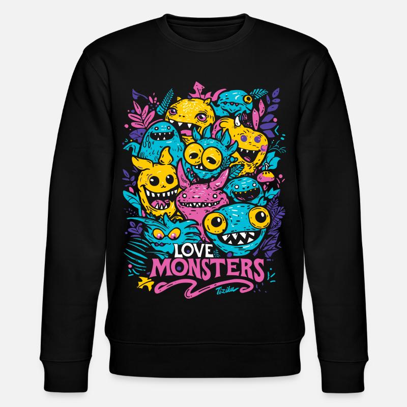 Liebesmonster - Stanley/Stella Unisex Bio-Sweatshirt CHANGER  - Schwarz