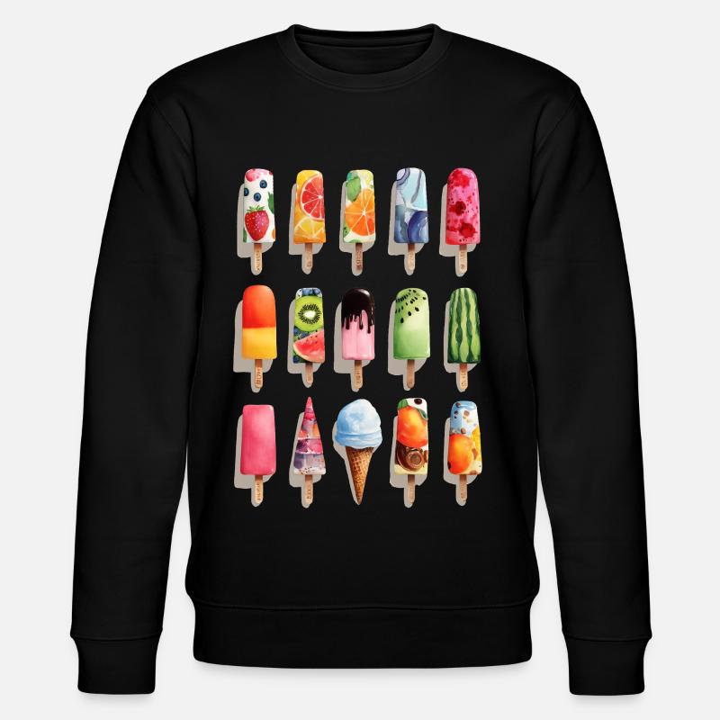 Bunte Eissorten  - Stanley/Stella Unisex Bio-Sweatshirt CHANGER  - Schwarz