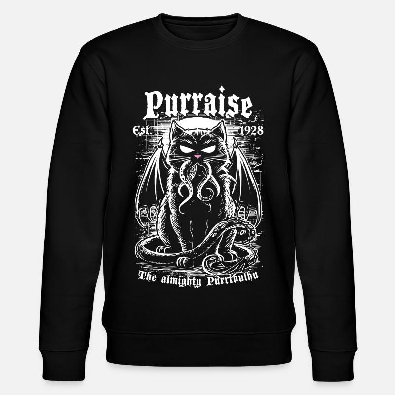 Purraise the almighty Purrthulhu! - Stanley/Stella Unisex Bio-Sweatshirt CHANGER  - Schwarz
