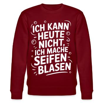 Motivational design with handwritten font - Stanley/Stella CHANGER Unisex Organic Sweatshirt - burgundy - Front - Nik (191cm) & Marisol (170cm)