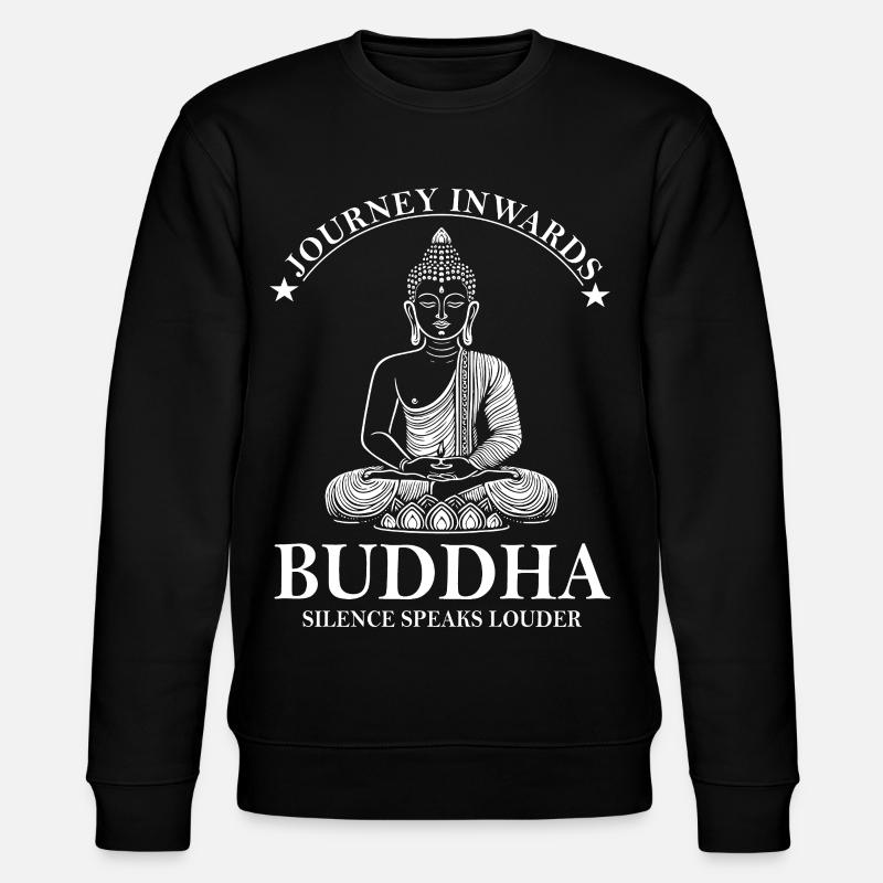 Buddha Design – Silence Speaks Louder - Stanley/Stella Unisex Bio-Sweatshirt CHANGER  - Schwarz