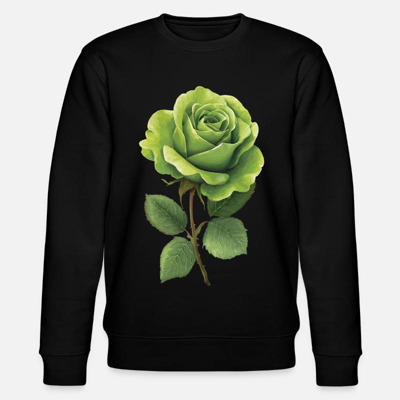 Rose verte - Sweat bio CHANGER Stanley/Stella Unisexe - noir