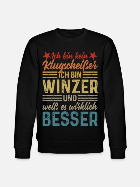 Winemaker - Not a smartass - Stanley/Stella CHANGER Unisex Organic Sweatshirt - black