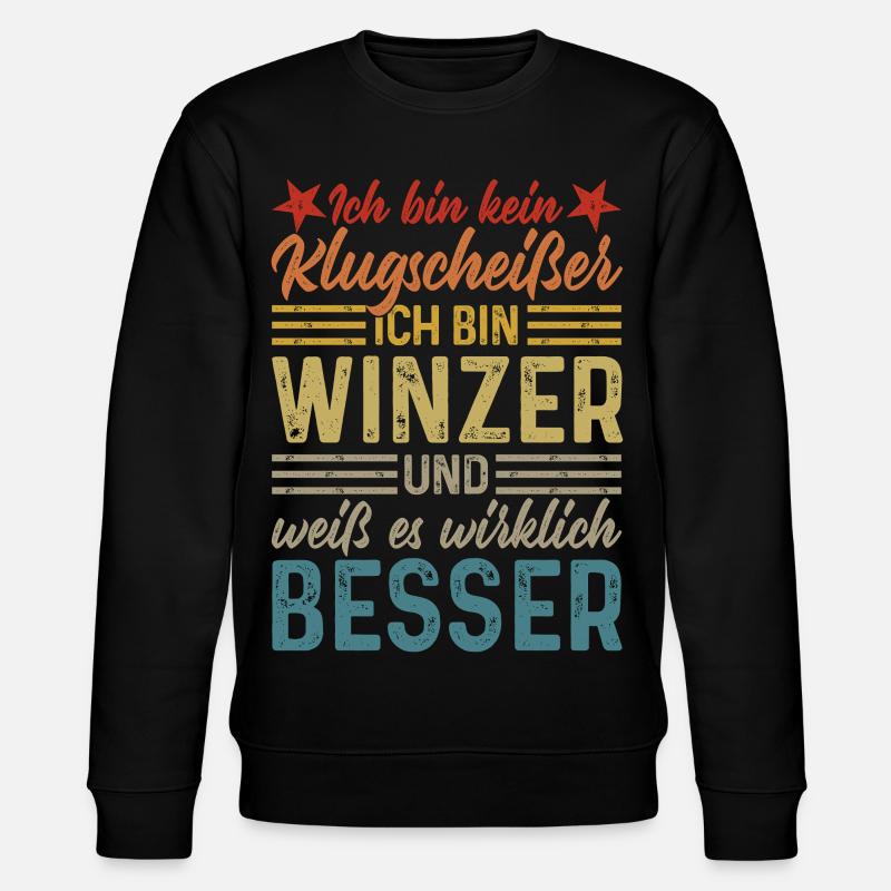 Winemaker - Not a smartass - Stanley/Stella CHANGER Unisex Organic Sweatshirt - black