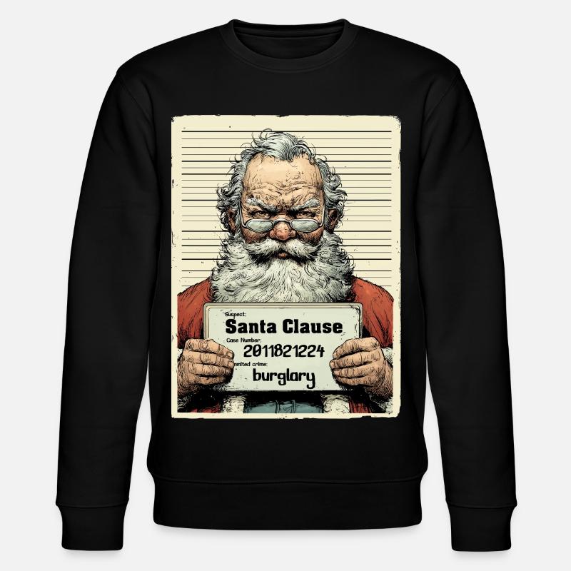 Santa Verhaftet - Stanley/Stella Unisex Bio-Sweatshirt CHANGER  - Schwarz