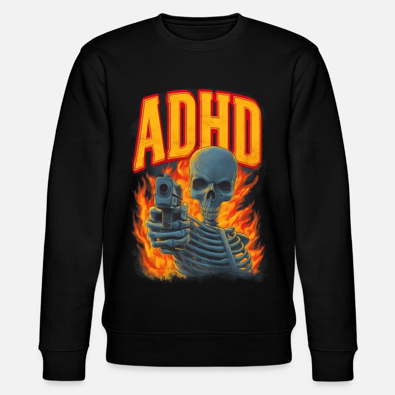 ADHD skeleton - Stanley/Stella CHANGER Unisex Organic Sweatshirt - black