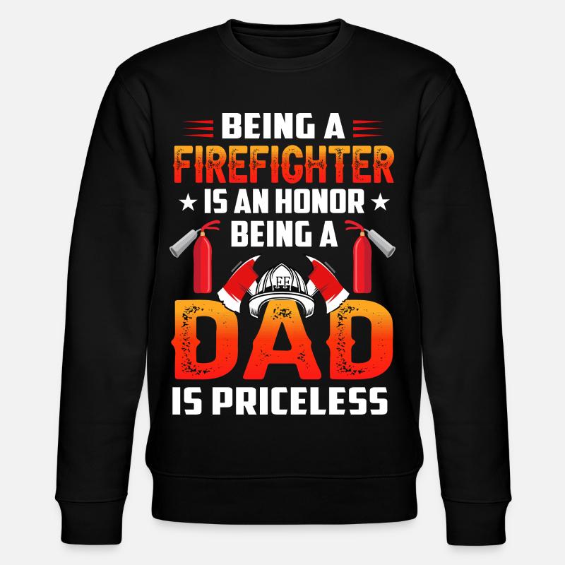 Feuerwehr Papa - Stanley/Stella Unisex Bio-Sweatshirt CHANGER  - Schwarz