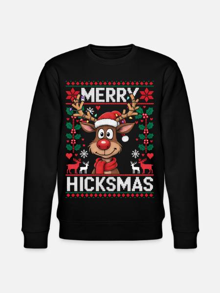 Rensdyr Rudolf Rød Næse - Julegave - Stanley/Stella økologisk unisex-sweatshirt CHANGER  - sort