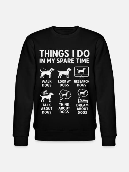 Lustiger Hunde Spruch Freizeit - Stanley/Stella Unisex Bio-Sweatshirt CHANGER  - Schwarz