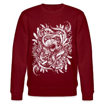 Der Ertrunkene Schädel - Stanley/Stella Unisex Bio-Sweatshirt CHANGER  - Burgunderrot - Vorne - Nik (191cm) & Marisol (170cm)