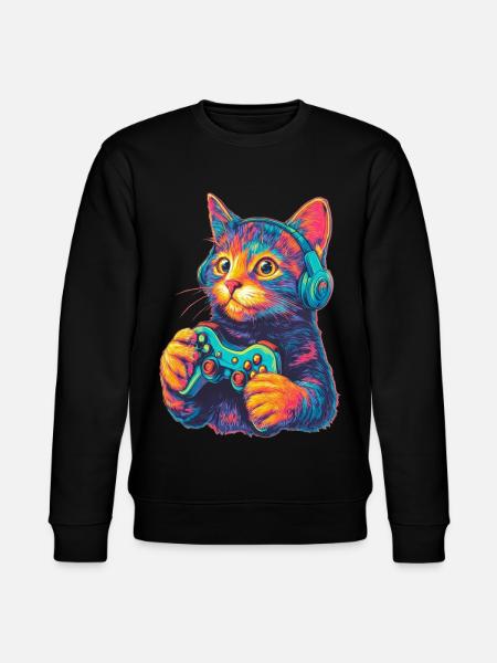 Joueur de chat drôle - Sweat bio CHANGER Stanley/Stella Unisexe - noir