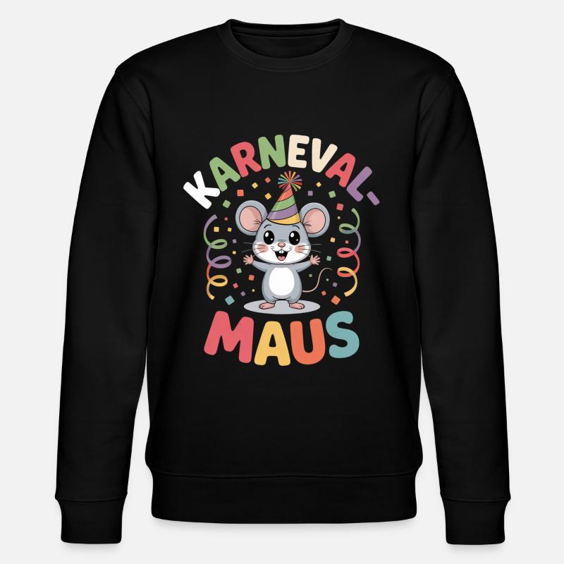 Karnevalsmaus Karneval Köln Kölner Karnevals Maus - Stanley/Stella Unisex Bio-Sweatshirt CHANGER  - Schwarz