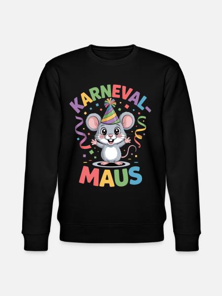 Karnevals Maus Fasching Kostüm - Stanley/Stella Unisex Bio-Sweatshirt CHANGER  - Schwarz