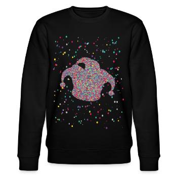Confettis Jeck Hat Costume de Carnaval - Sweat bio CHANGER Stanley/Stella Unisexe - noir - Devant - Nik (191cm) & Marisol (170cm)