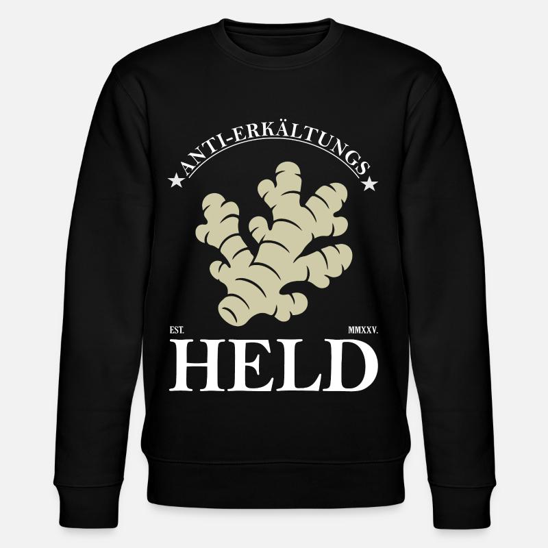 Ginger – Anti Cold Hero Design - Stanley/Stella CHANGER Unisex Organic Sweatshirt - black