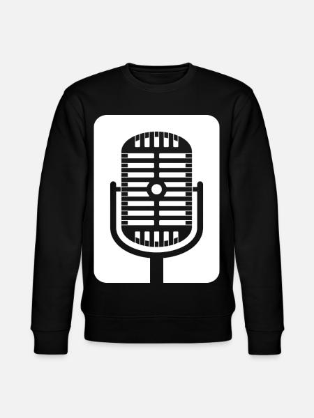 Retro Microphone Emblem - Stanley/Stella CHANGER Unisex Organic Sweatshirt - black