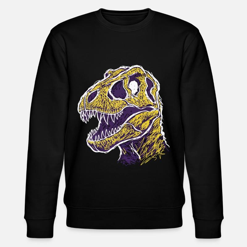 Artistic Dinosaur T-Rex Skull - Stanley/Stella CHANGER Unisex Organic Sweatshirt - black